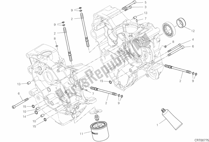 All parts for the 10a - Half-crankcases Pair of the Ducati Multistrada 1260 S Pikes Peak Thailand 2020